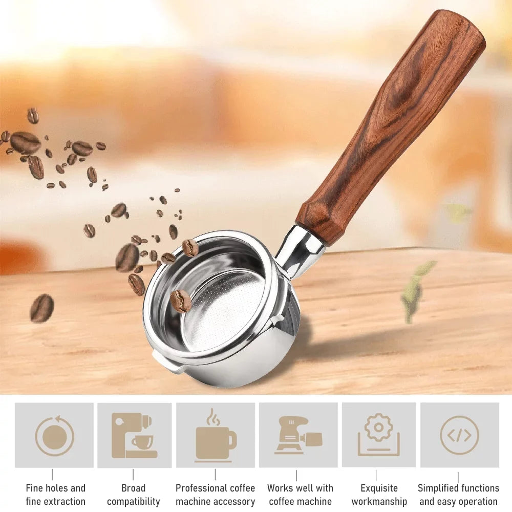 Replacement Stainless Ba102 Ears Ba101 Filter For Barsetto Naked Calphalon Wooden Coffee Portafilter 58Mm Iq 3 Bottomless Handle Cup Basket Steel Temp