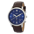 Men's Bracelet Fossil Dial Chronograph and Blue Watch Quartz Set FS6018SET Neutra Box