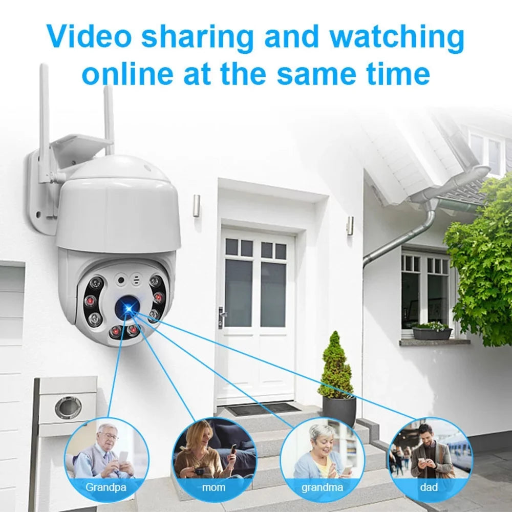 Wireless Alarm, Smart System Remote Waterproof Control Camera Communication, Vision, Rotation, 355° - with WiFi Motion Two-Way Light APP Night Detection, & & Sound Office Home for 1080P Security
