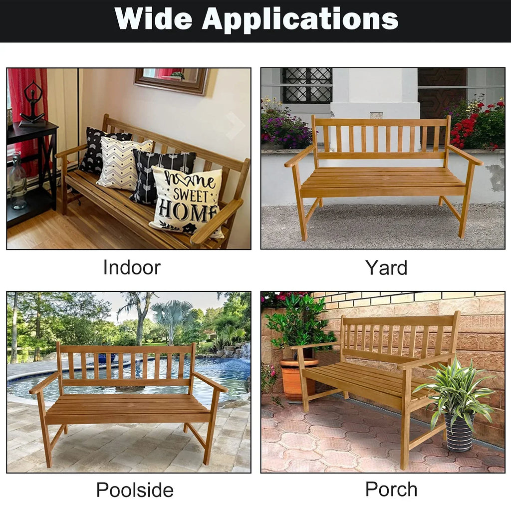 Pool Patio Wood (Natural) Balcony Bench Beach Wooden Park Garden Garden Deck Porch Wood exterior Bench Bench Acacia Furniture Wood Bench for exterior Backyard