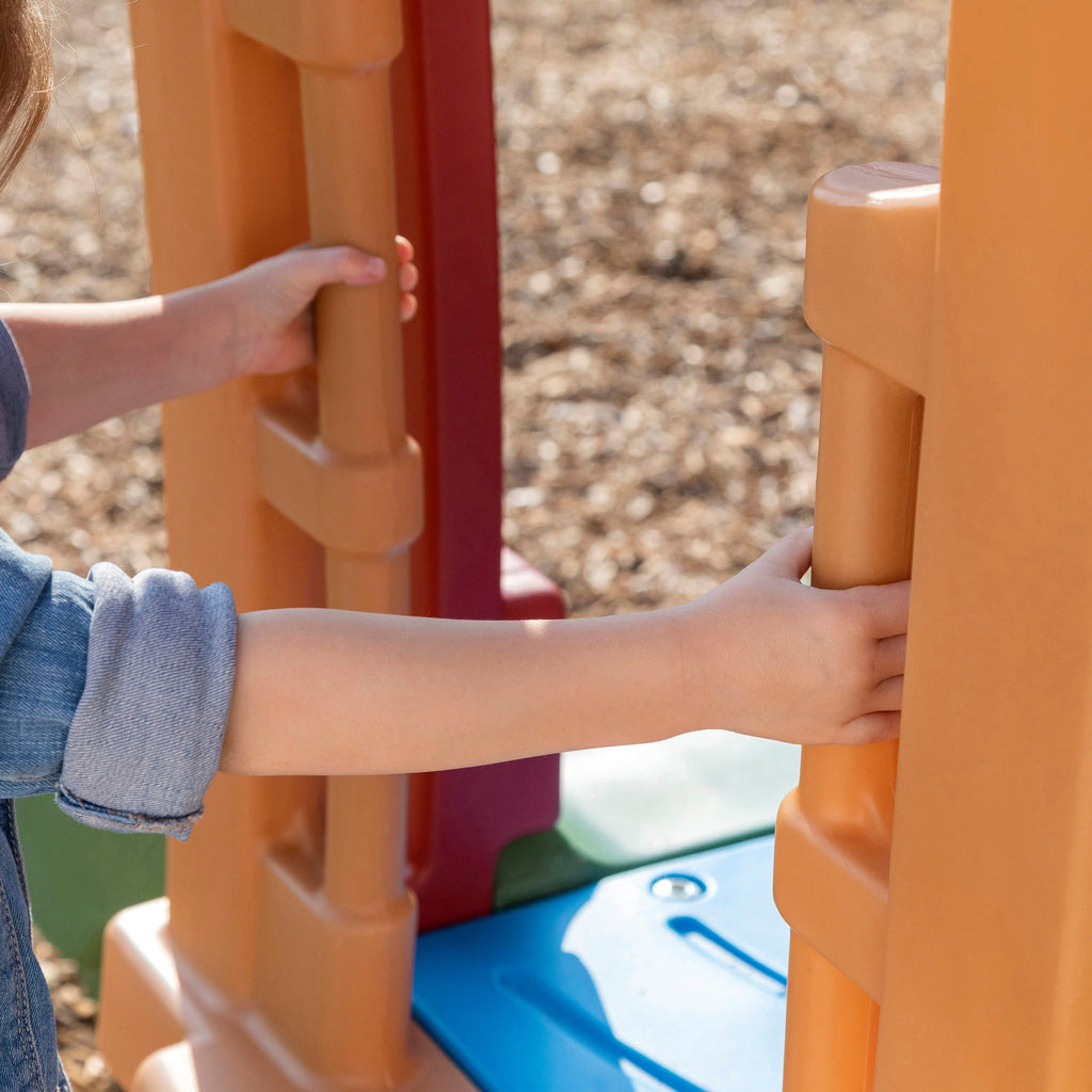 Toddlers Play Double Slide Climber, Up Step2