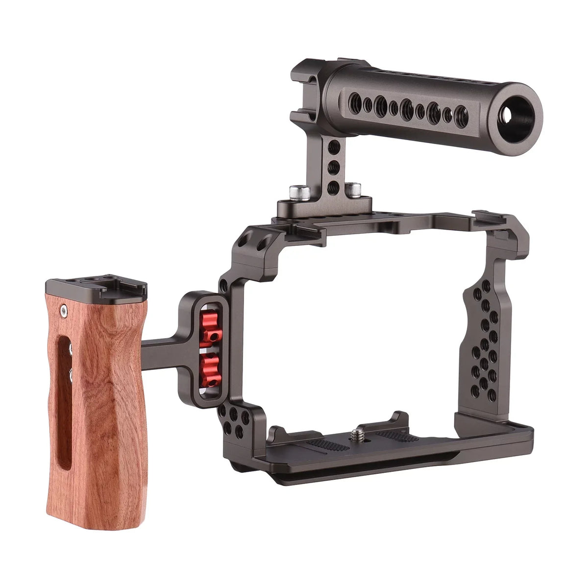 Camera II/ for Video III/ A7III Grip Cage Aluminum Kit Rig Replacement A7 with Wooden A7R Andoer Alloy Handle