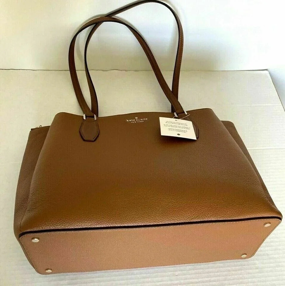 Spade Large Brown Monet $399 Leather WKRU6948 3-Compartment NWT Tote Kate