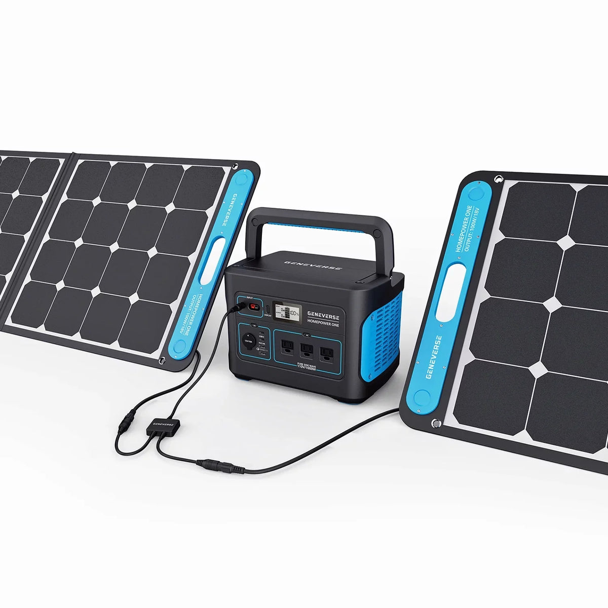 SolarPower Solar 100 Watts ports Portable GENEVERSE and Panel One USB-C built-in Monocrystalline USB-A with