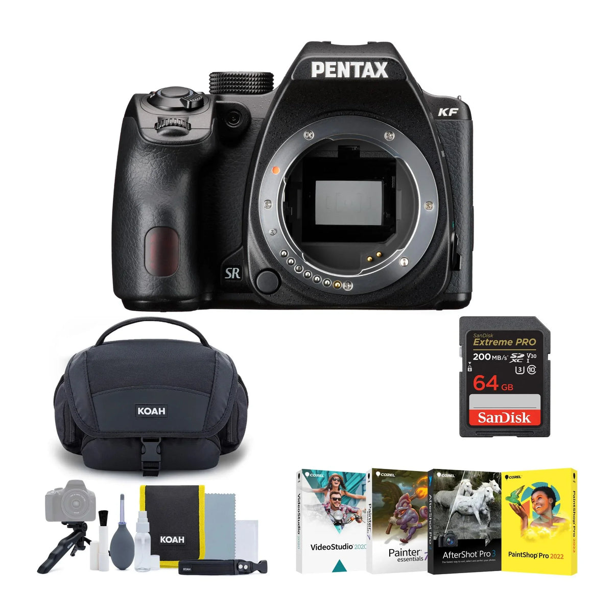 (Black) with Camera Memory Pentax Kit, Card DSLR Accessory Software, KF Body