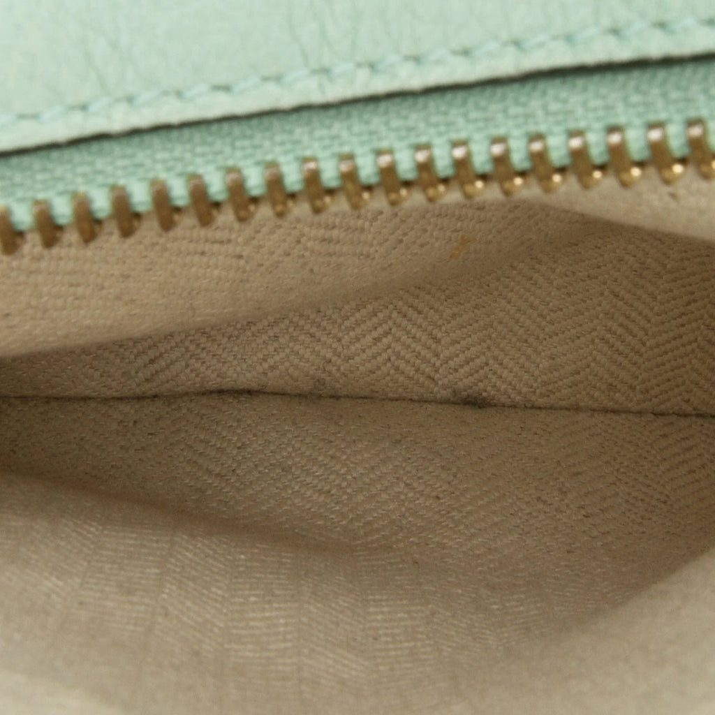 Leather LOEWE Unisex Authenticated Satchel (Good) Puzzle Pre-Owned Small Calf Green