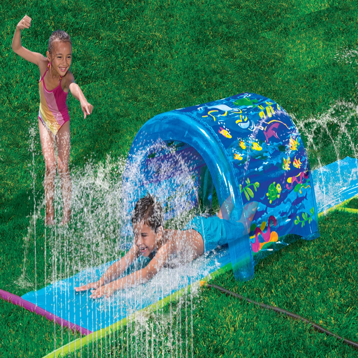 Refreshing Activities Sprinkler Banzai Sprinkler Park Splash 6 Slide - 'N