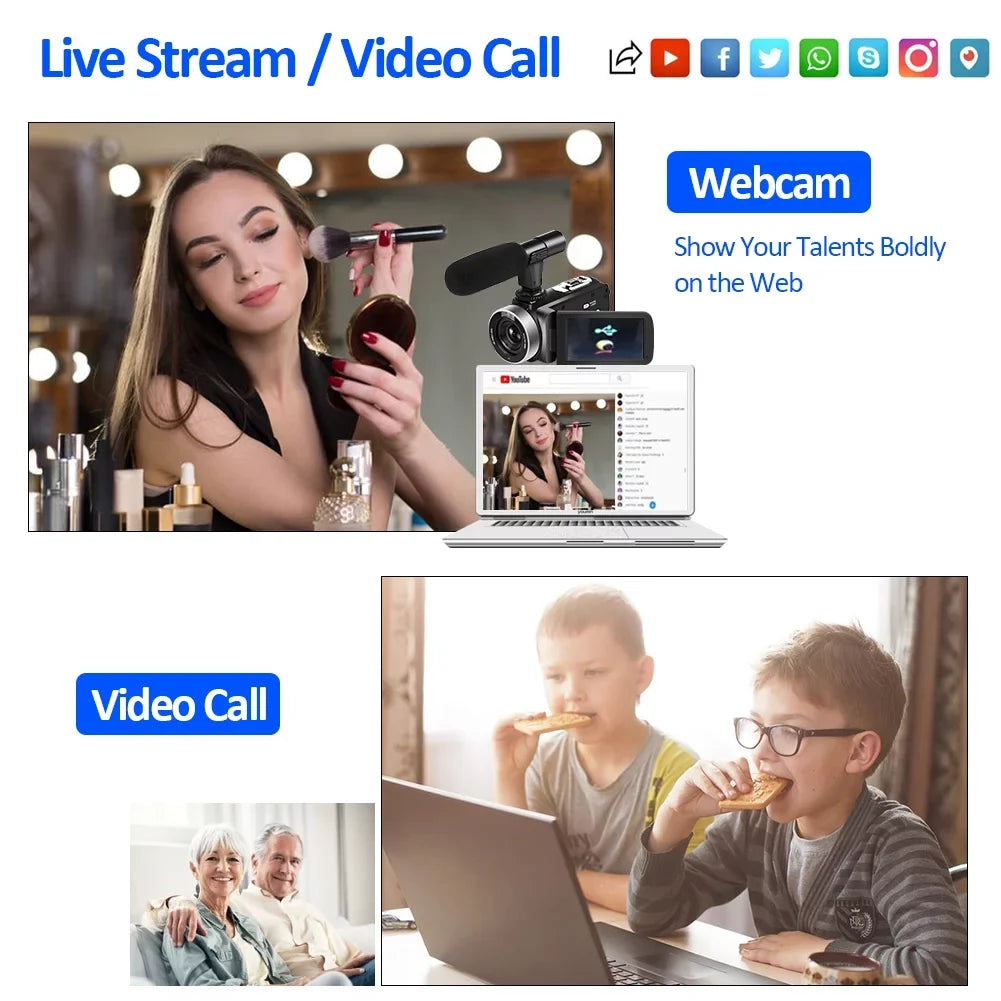 Night Digital Camera IR 18X Video 48MP 60FPS Youtube WiFi MARVUE for 4K Vision Vlogging Camera Camcorder