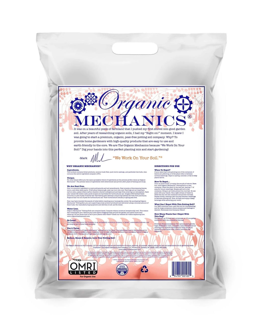 2 Potting Mechanics Blend Organic Purpose Soil, Peat Free cu ft Container All