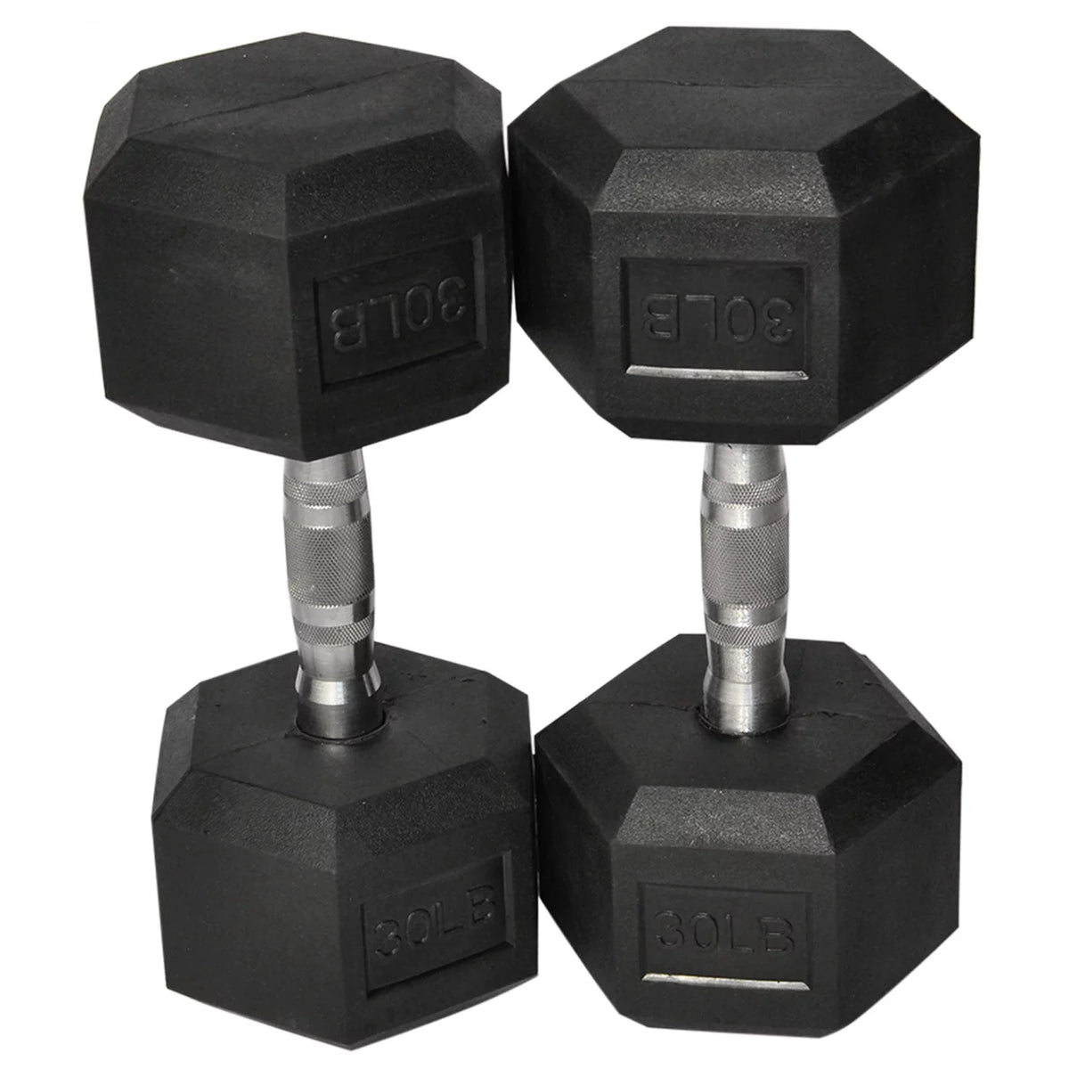 Rubber 1 Set Metal Barbell of Heavy Hex with Pair Dumbbell Handles Dumbbell 1 of ATIXEL