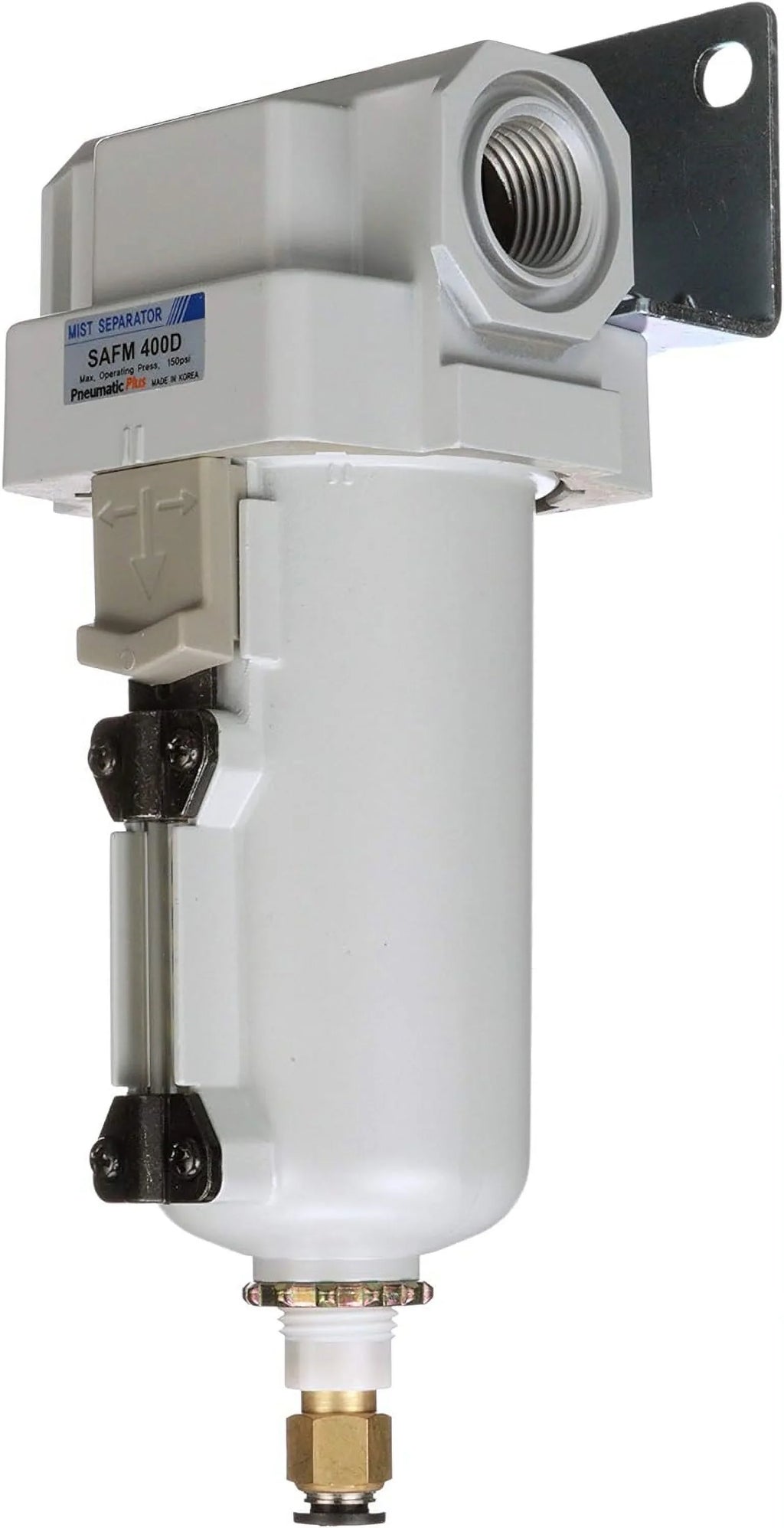 air - micron, drain, bracket auto coalescing 0.1 metal npt filter, bowl, 1/2" compressed