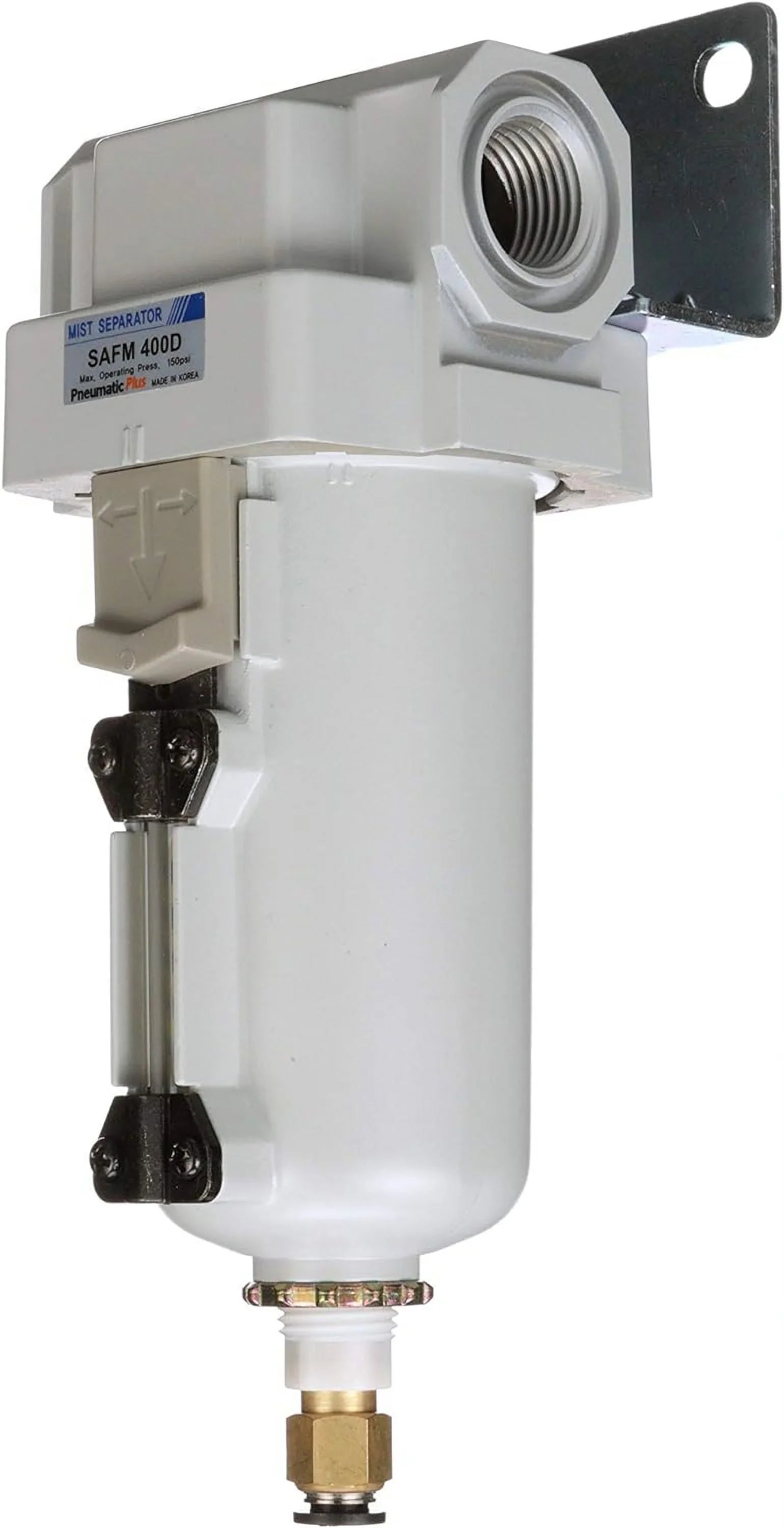 air - micron, drain, bracket auto coalescing 0.1 metal npt filter, bowl, 1/2" compressed