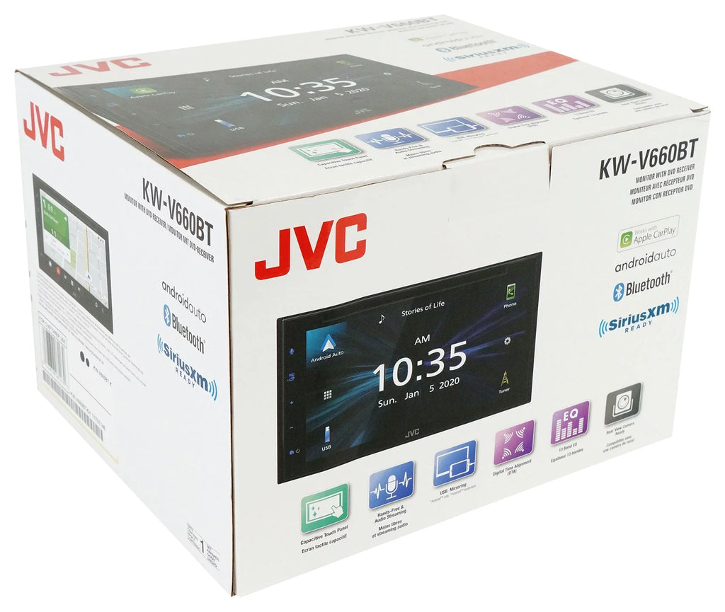DVD Car Cam Monitor KW-V660BT 6.8" Carplay/Bluetooth/Android Receiver+Backup JVC