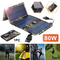 Portable Hiking Phone Battery Rechargeable USB Camping grade Foldable Panel Solar 80W Charger High OnemayshipOnemayship exterior