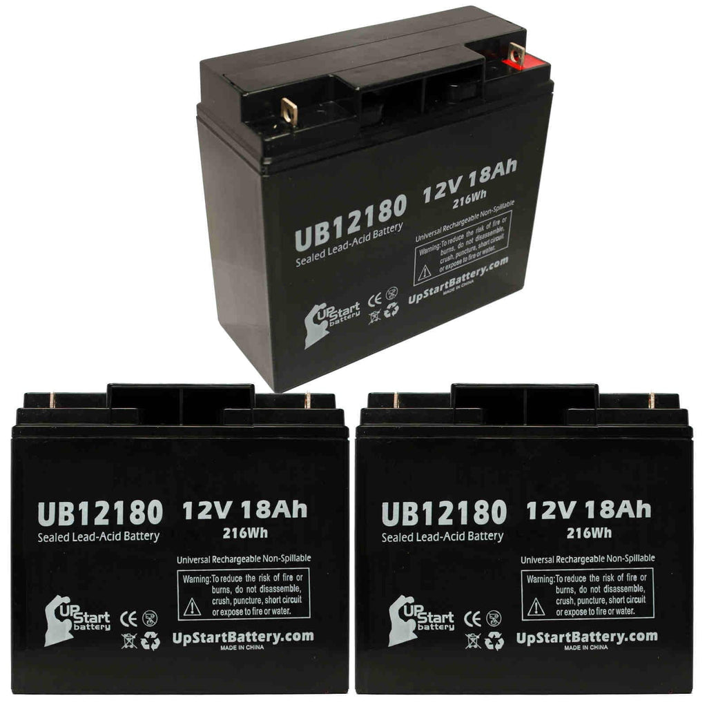 Sealed T4 (12V, Compatible SLA) Acid Battery - 18000mAh, Replacement - Terminal, DATASCOPE 18Ah, UB12180 Pack Universal AGM, 14600003401 3x Lead Battery