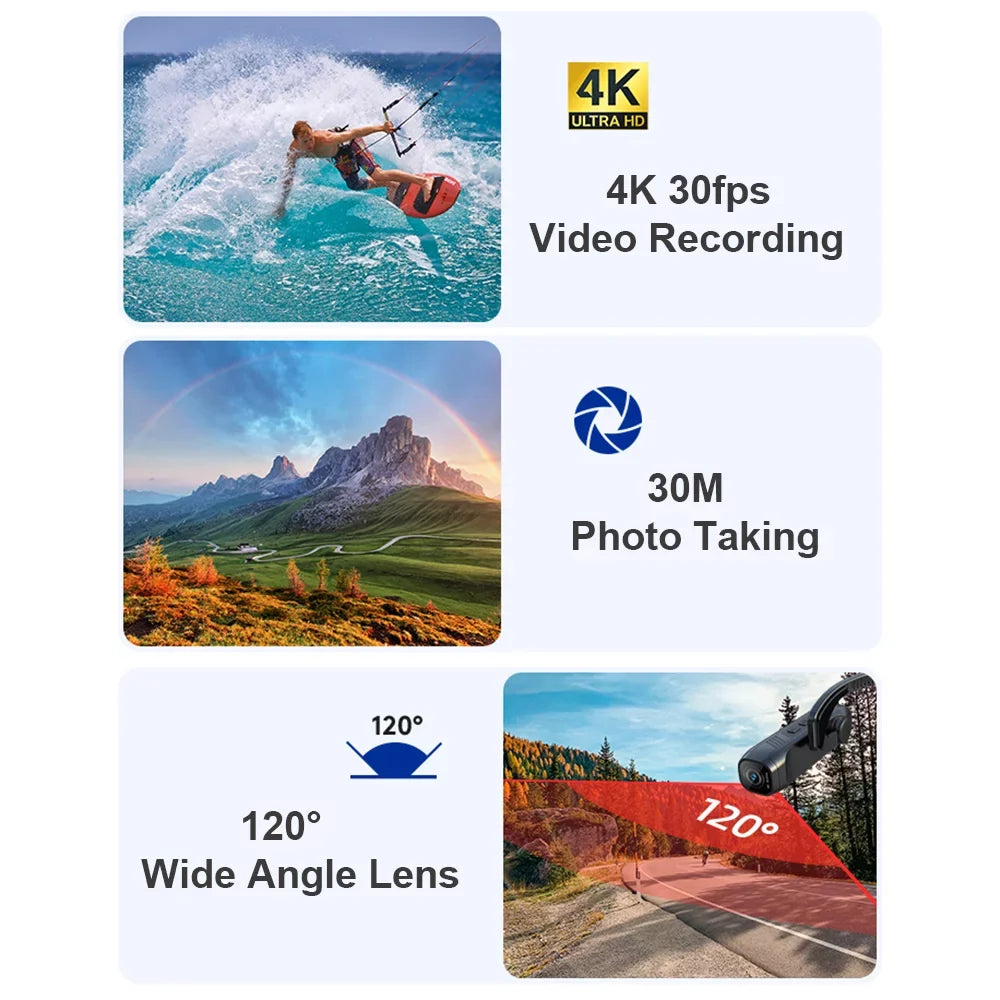 Angle Sport Recording 120°Wide for Control Camcorder, Camera Video 4K Lens, Camera APP Vlog WiFi with Video Radirus-2