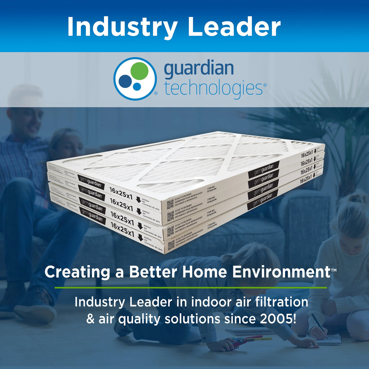 20 Pleated Air 12 Furnace 1 x Guardian (4-Pack) Filters Germ AC x MERV 25 HVAC