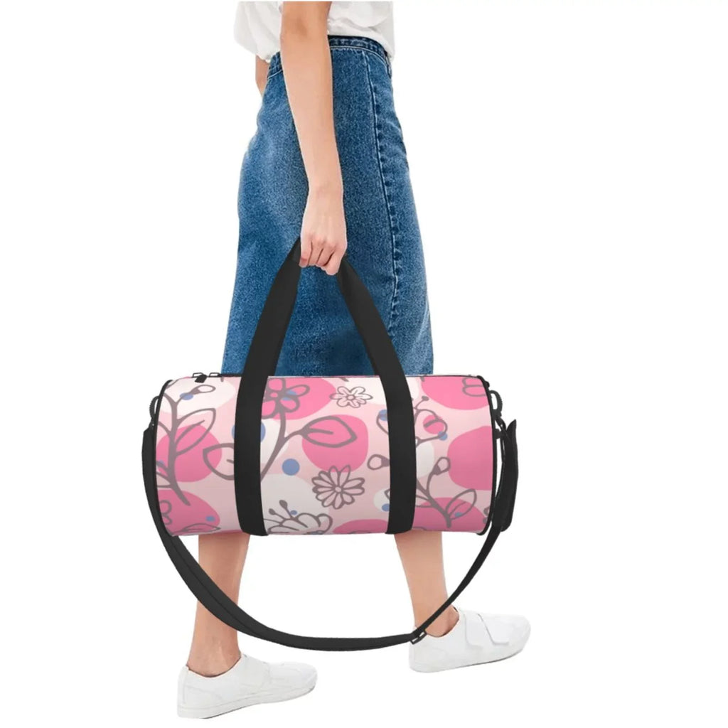 for Sports Travel Bags Stamp Floral Gym XMXT Large Flowers Bag Weekenders Tote Bag Pink Unisex Women,