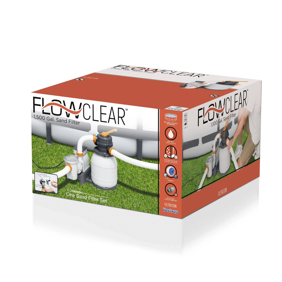 Above-Ground Filter 1500 Flowclear Pool Sand Pump Gallon