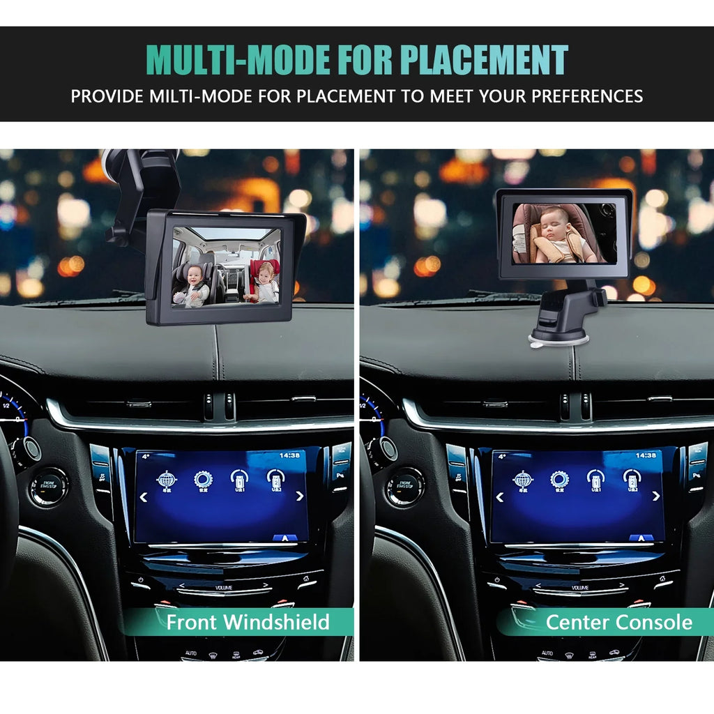 Clear 1080P Night Camera, Mirror Angle, Car Vision, Cable Crystal Long Adjustable View Andoer Baby