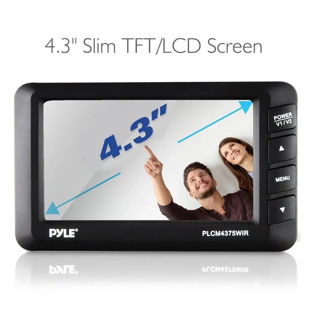 Vehicle Rear 4.3’’ Display PYLE Backup Parking/Reverse View - Wireless with Kit Camera - Screen Monitor System PLCM4378WIR.5 &