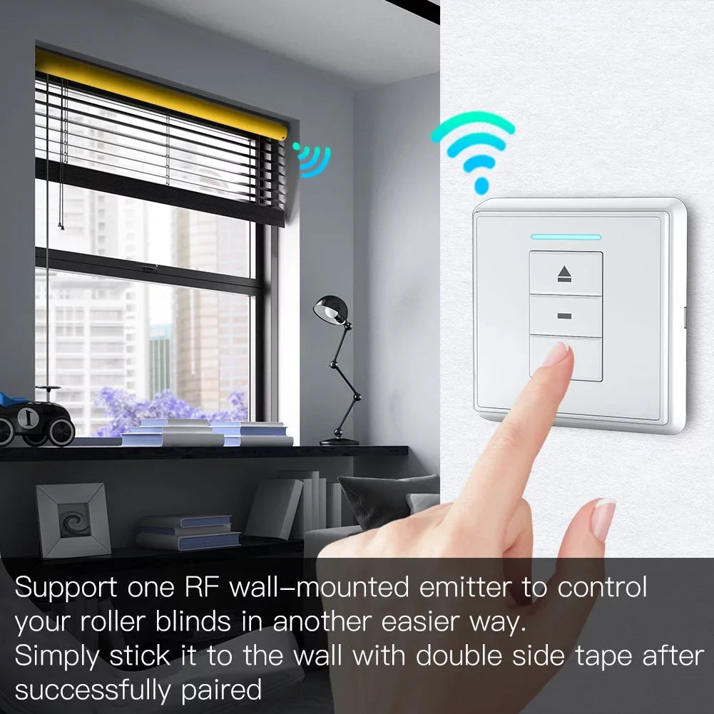 Motor Blinds Built-in Battery RF433 with Remote Wireless Roller Powered Control 38mm Lepmerk Smart Tube App Remote for Control Home Tubular 25mm Receiver Voice Control Automatic Smart