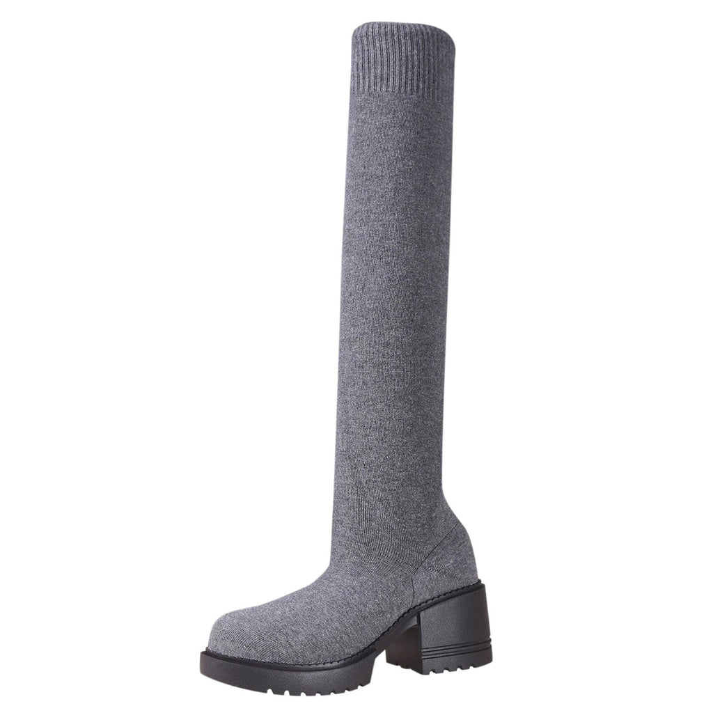Heeled for Boots Sock Ladies on Winter Women Women Work Waterproof Length dimension Boots Long Buckle Boots Boots Boots 11 PMUYBHF Minimalist Pull Knee Snow
