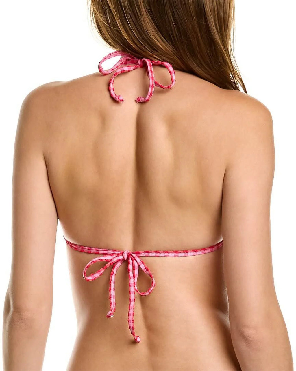 Gingham Space Twister Womens Halter Bikini L Top Swim