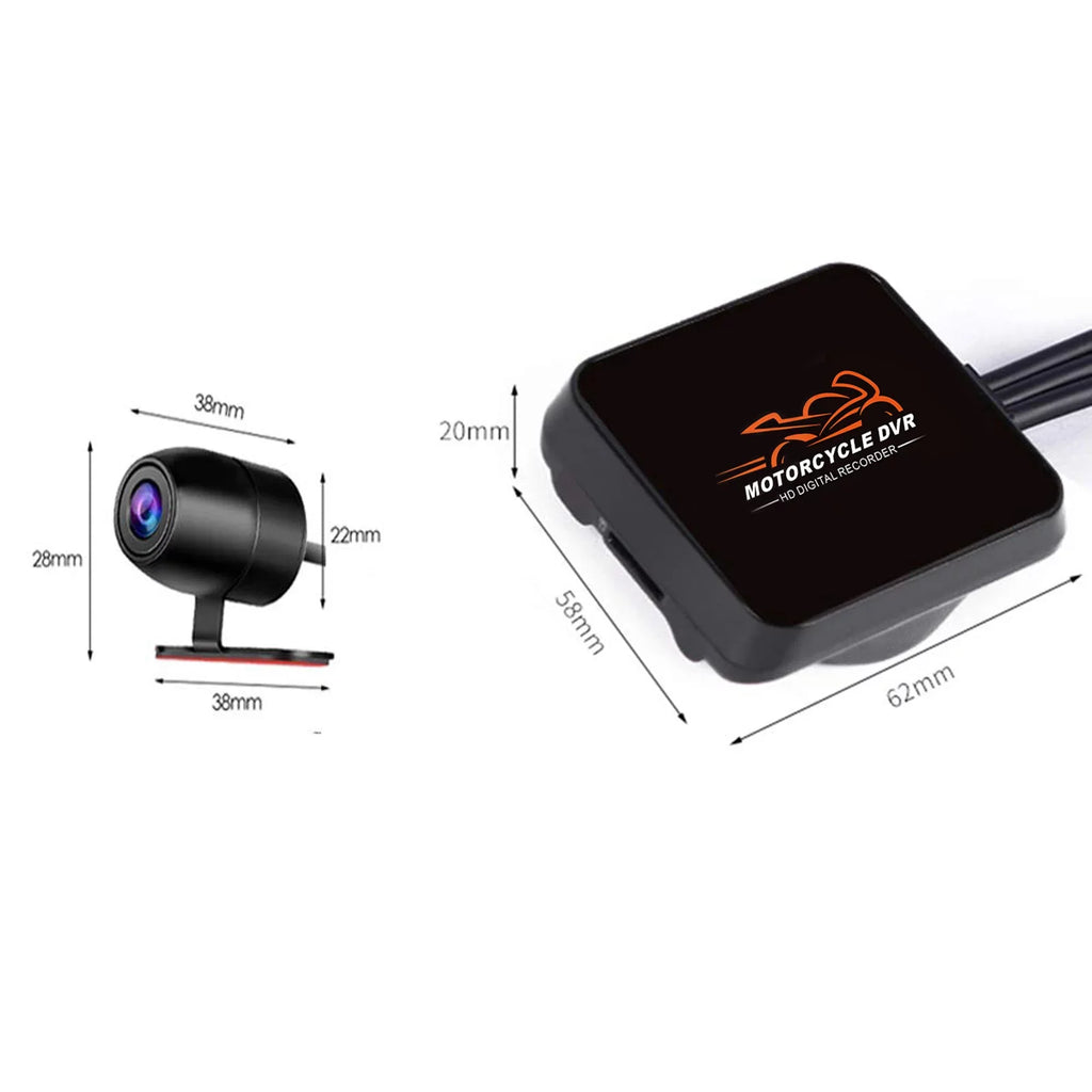 Front 1080P Channels VSYSTO 2 WiFi Cam, Motorcycle G-sensor & Angle Camera HD Recorder, Video Night Wide Dash No Driving Rear Loop 130° Vision Recording, Screen