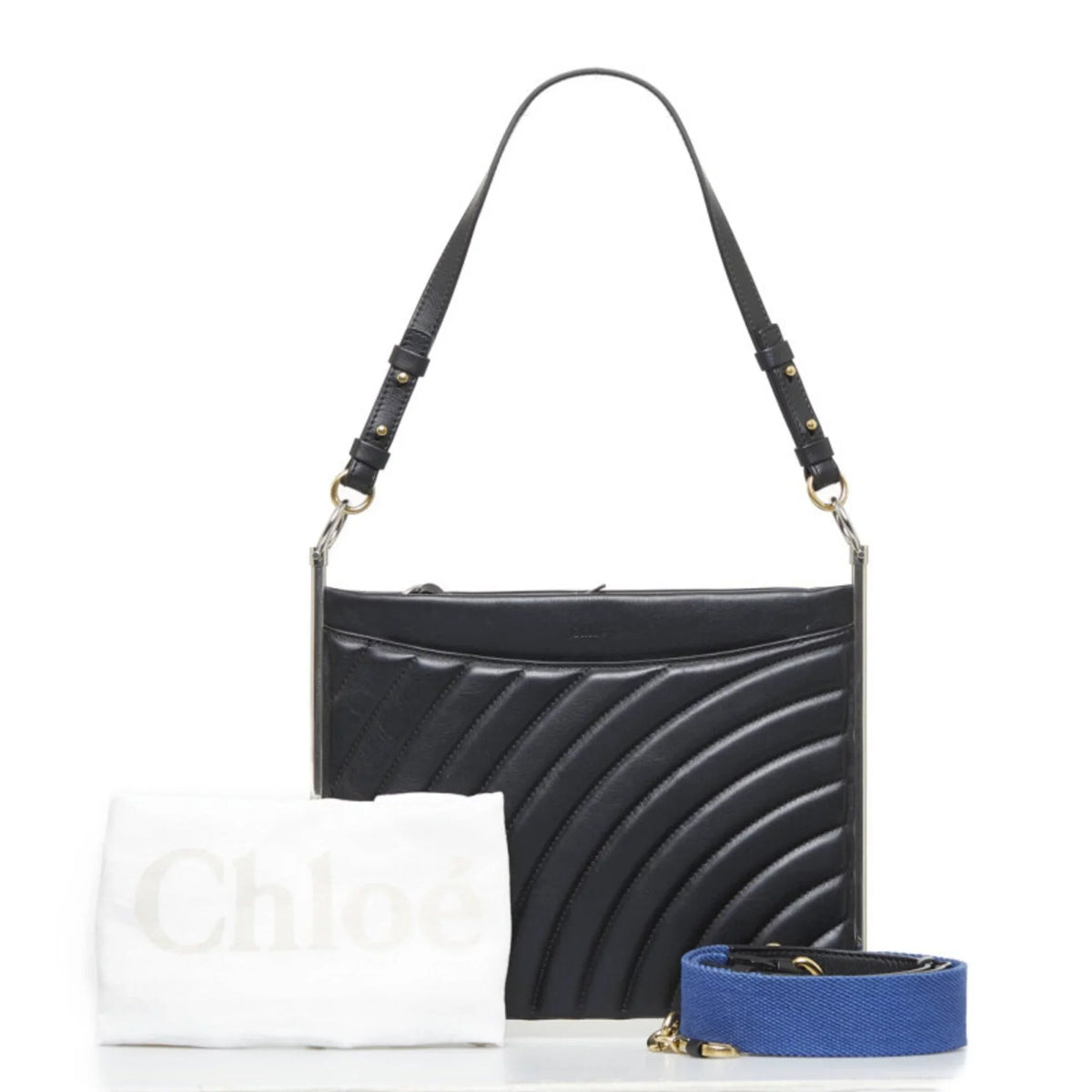 Leather Chloe Shoulder Ladies Bag Black Handbag Pre-Owned Chloé Roy (Good)