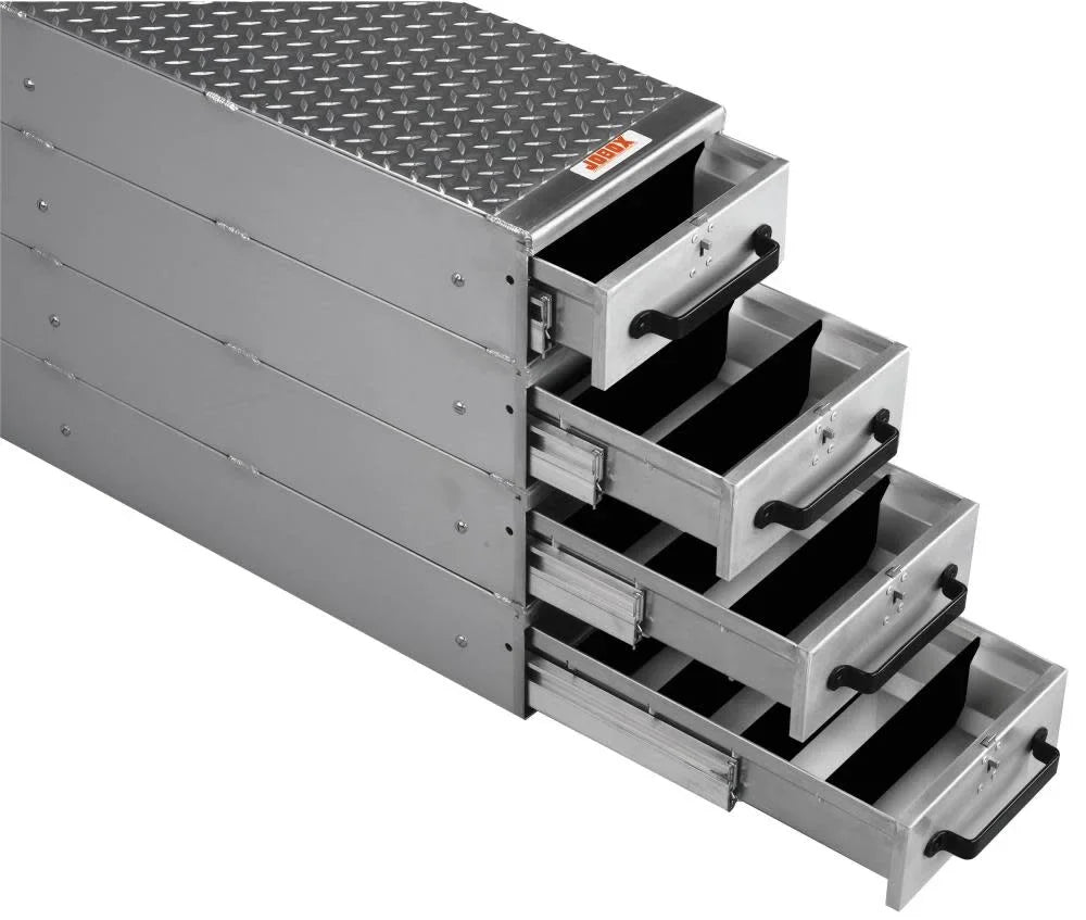 Jobox L) (12" x Drawer Stacked 4-Drawer W Heavy-Duty H 1409980 Aluminum 50" x 24" -