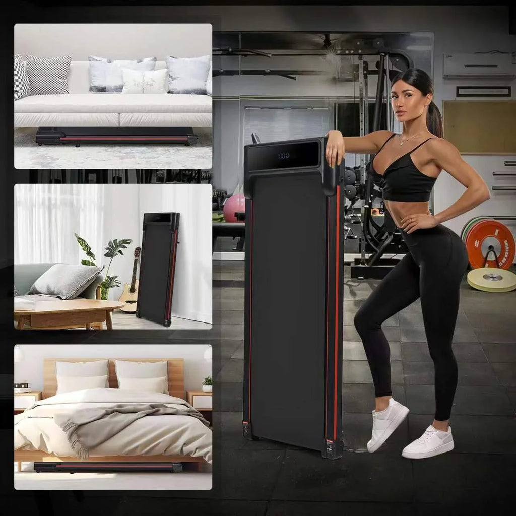 Home Jogging Walking Treadmill Red with Treadmill Walking Display, Portable Office, Small 2-IN-1 Seizeen Control, Under Desk Fitness Remote for LED 0.6-3.8MPH Pad, Speed, 300lbs, dimension Machine, &