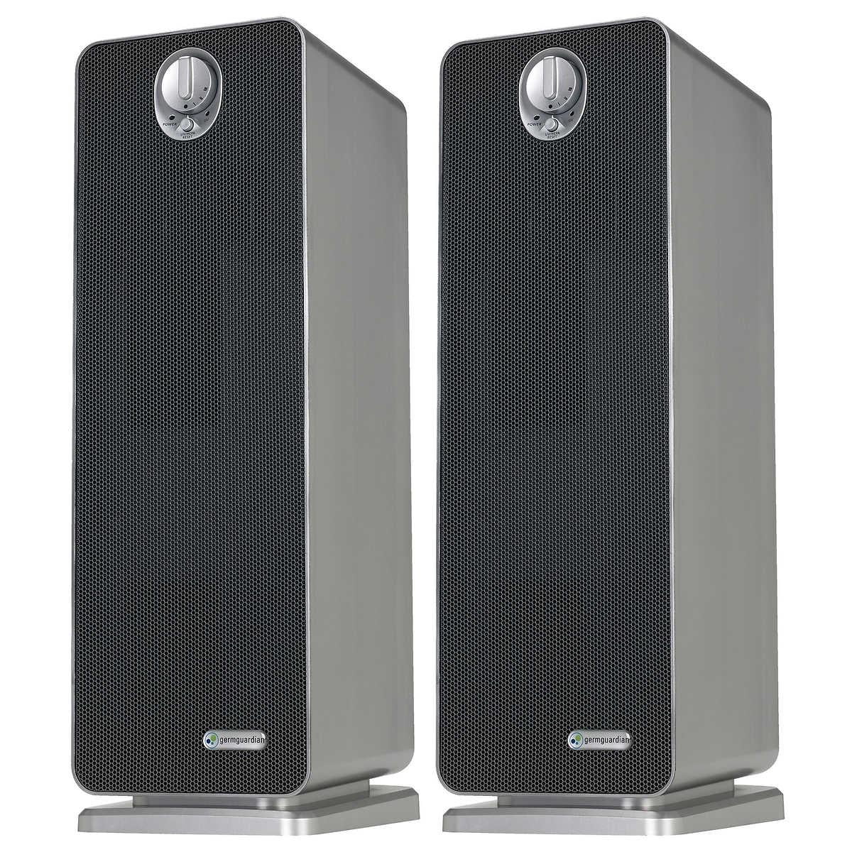 Reduction, with HEPA Sanitizer and 2-pack GermGuardian Air UV Purifier, 22 True Odor