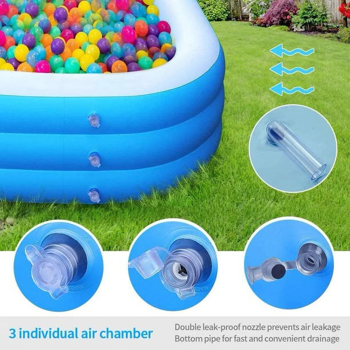 Inflatable Swimming Above SUGIFT and 120" x for x 22" Pools 72" Pool Ground Kids Adults