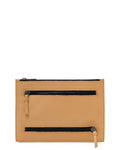 Chelsea Botkier Brown Wristlet Leather Clutch, Medium