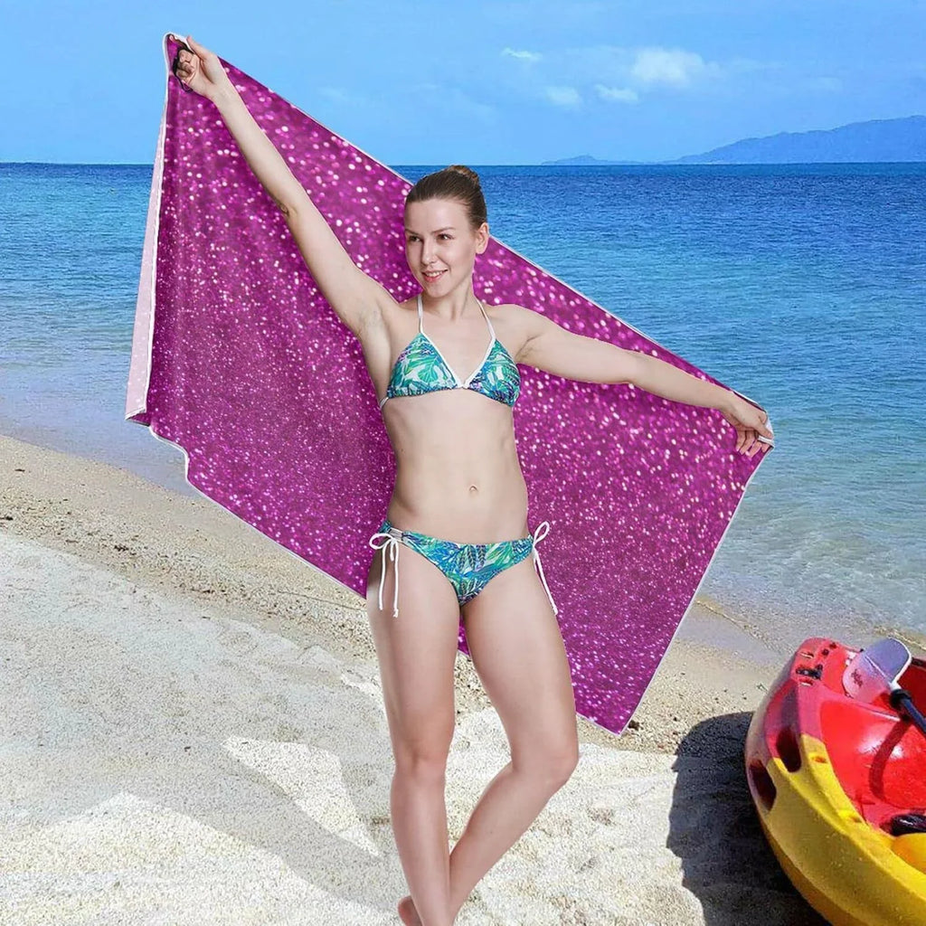 Blanket, Bestwell Swim Texture Dry Beach Towel Thin 30”X60” Towel Quick Sand Bath Free Lightweight Pool Multipurpose Oversized Glitter Shower Yoga Towel Towel, Microfiber