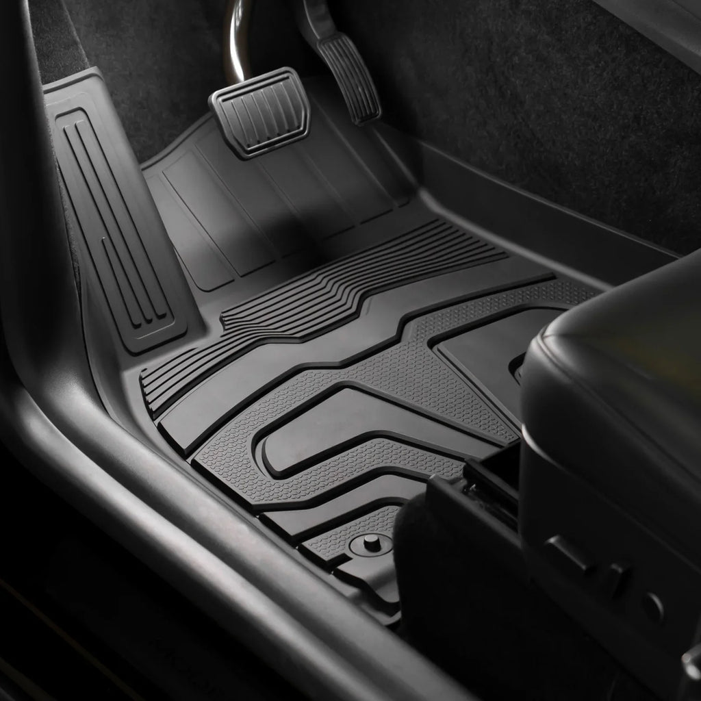 Floor Front 2nd Black climate Cargo Heavy Protection Mats + Liners, Mats, with Full Rear Trunk Model Y, & Tray Custom Mat All 3D Motorsports Row Floor 2020-2023 Tesla Compatible Set Duty TPE Ikon