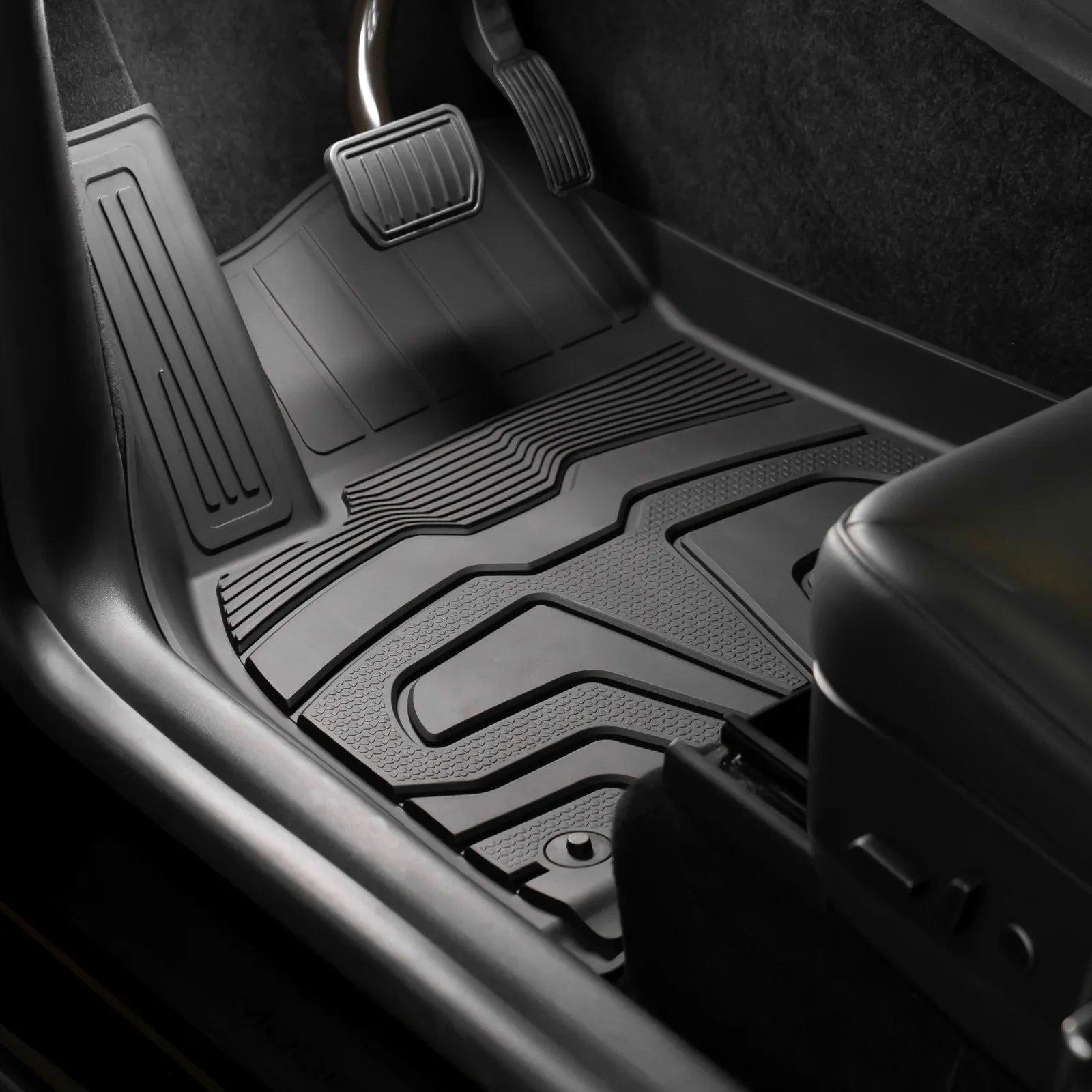 Floor Front 2nd Black climate Cargo Heavy Protection Mats + Liners, Mats, with Full Rear Trunk Model Y, & Tray Custom Mat All 3D Motorsports Row Floor 2020-2023 Tesla Compatible Set Duty TPE Ikon