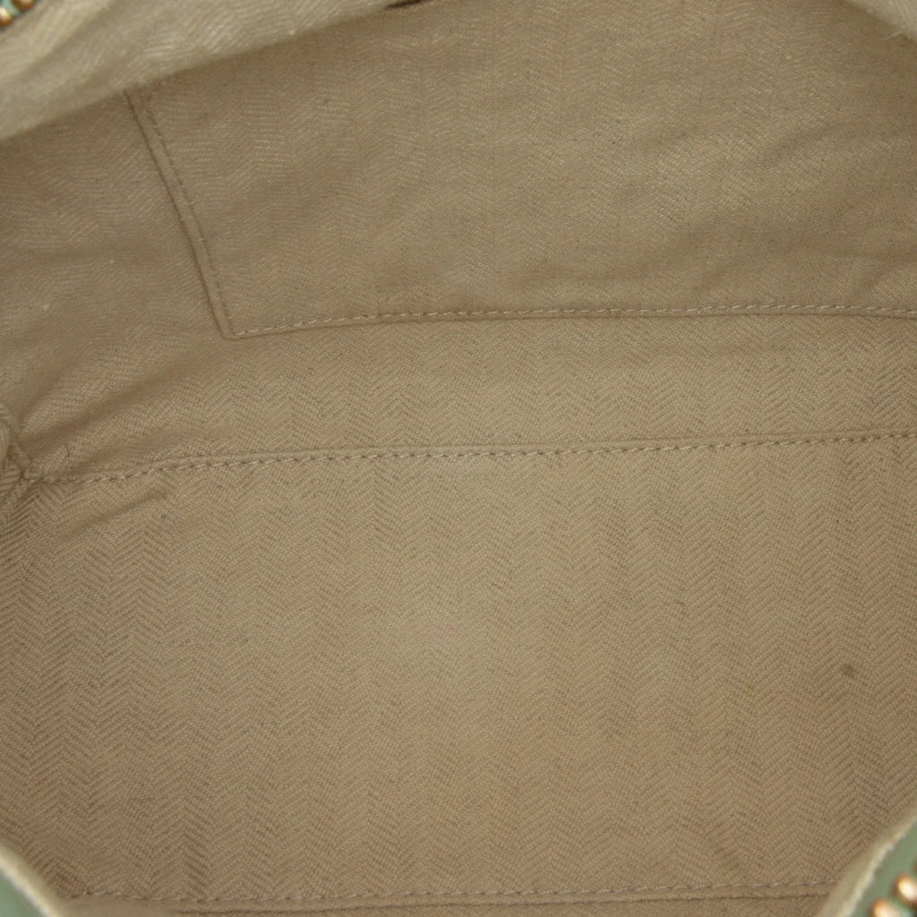 Leather LOEWE Unisex Authenticated Satchel (Good) Puzzle Pre-Owned Small Calf Green