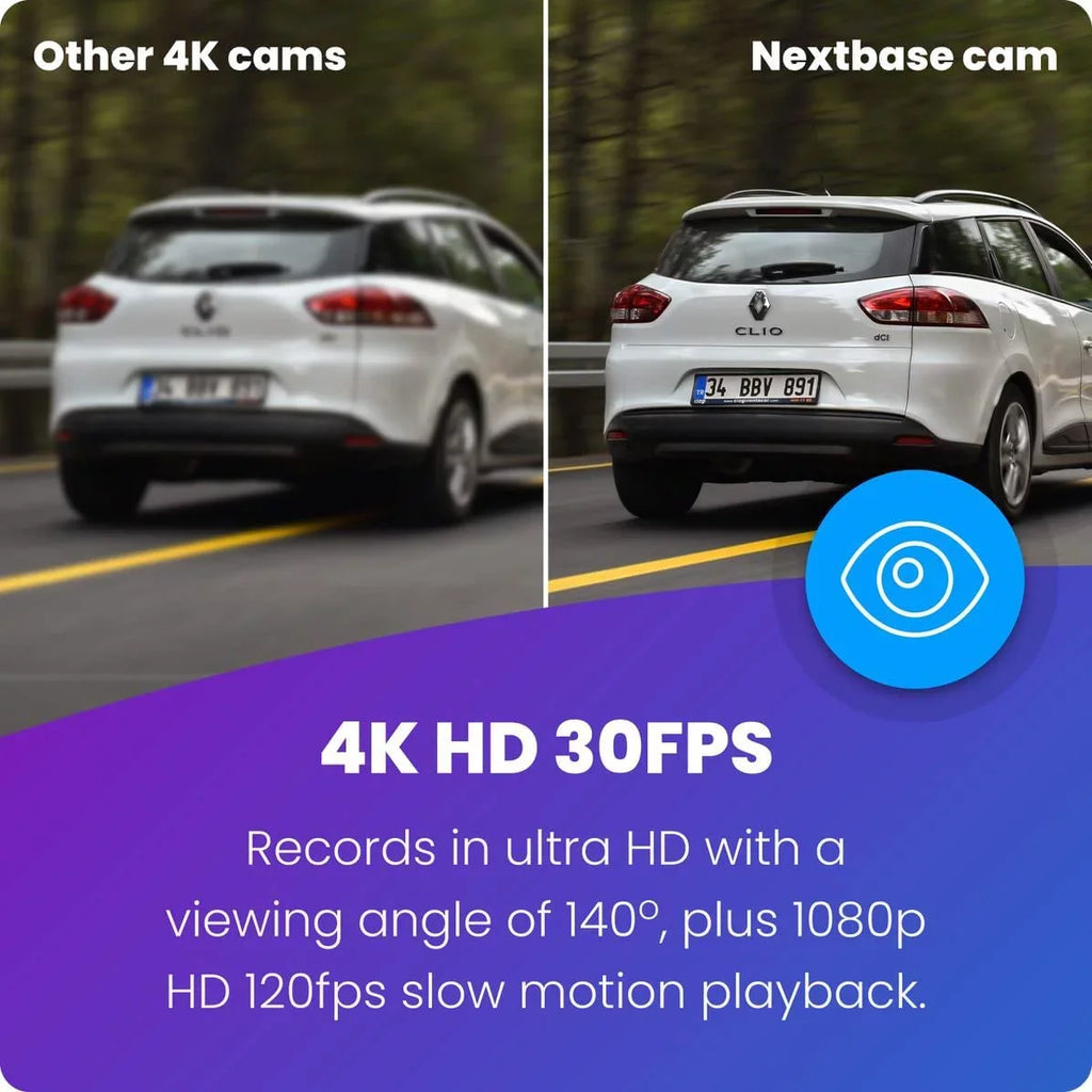 Recording Camera Dash True Nextbase in 4K Cam Car Ultra 622GW High-Definition 30fps Automatic