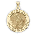'- in 1 My Michael Medal Protect Saint Religious 14K Gold Picturesongold.Com Mother - Yellow Solid inch