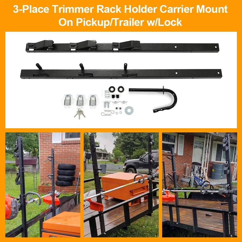 Trimmer Line for Trailer Weed 3 Place Weeder Edge Open Rack Landscape Kojem Lockable Holder Eater