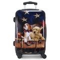 Expandable Hardside 20-Inch Carry-On Luggage Freedom Dogs Pups Spinner