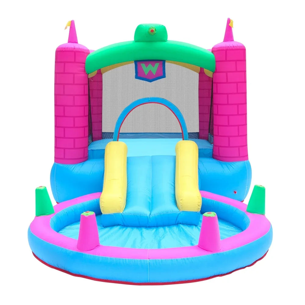 Bounce SalonMore House & Inflatable Slide liquid Splash,Multi-color Tank with Blower,Pool &