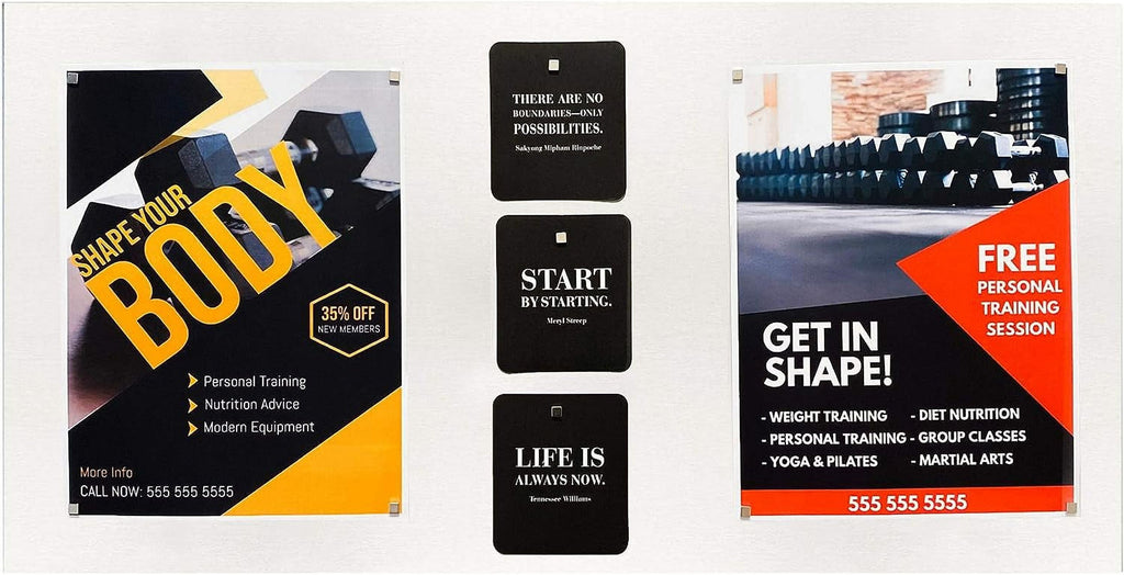 Inch Bulletin Stainless Magnet Brushed Notice/Message for Magnetic 28 Frameless 14 x Steel Wall, Metal totalElement Board Board, Board,
