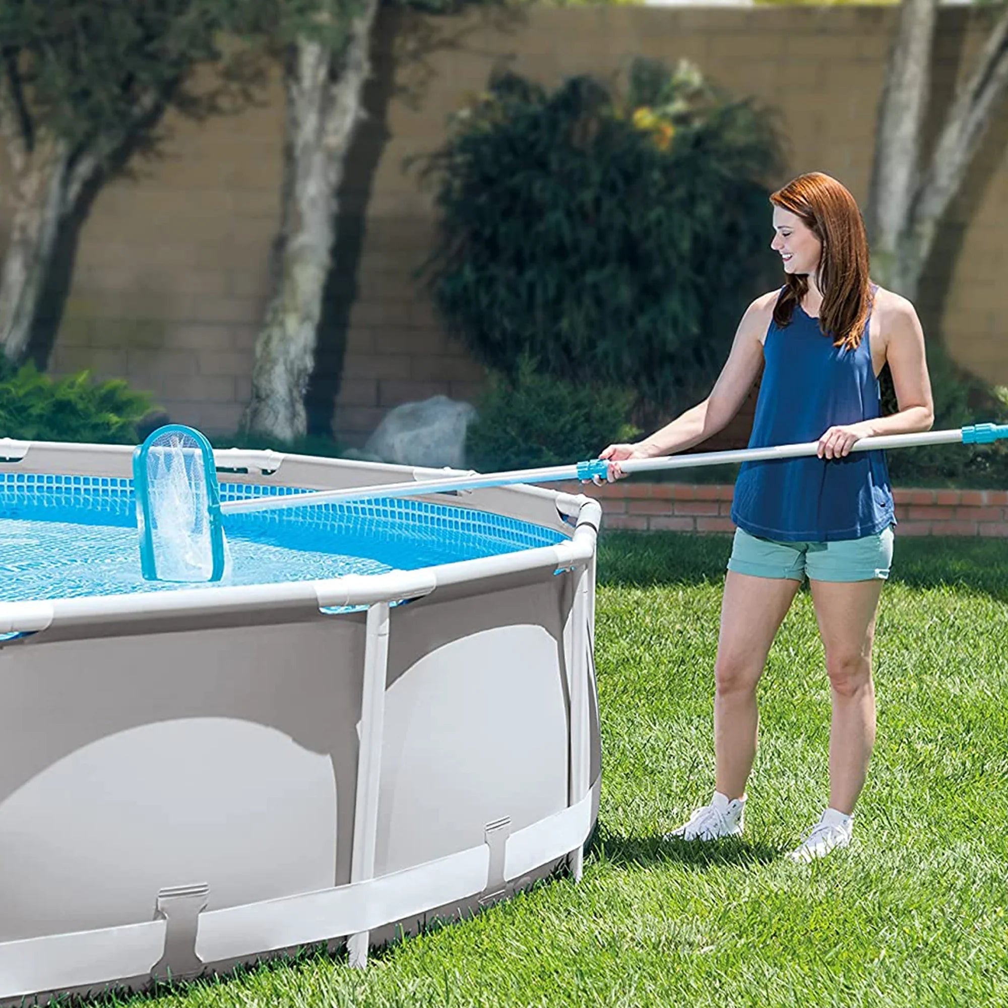 Maintenance with Inflatable Easy 18'x48" Pump, Ladder Set & Kit Intex Pool