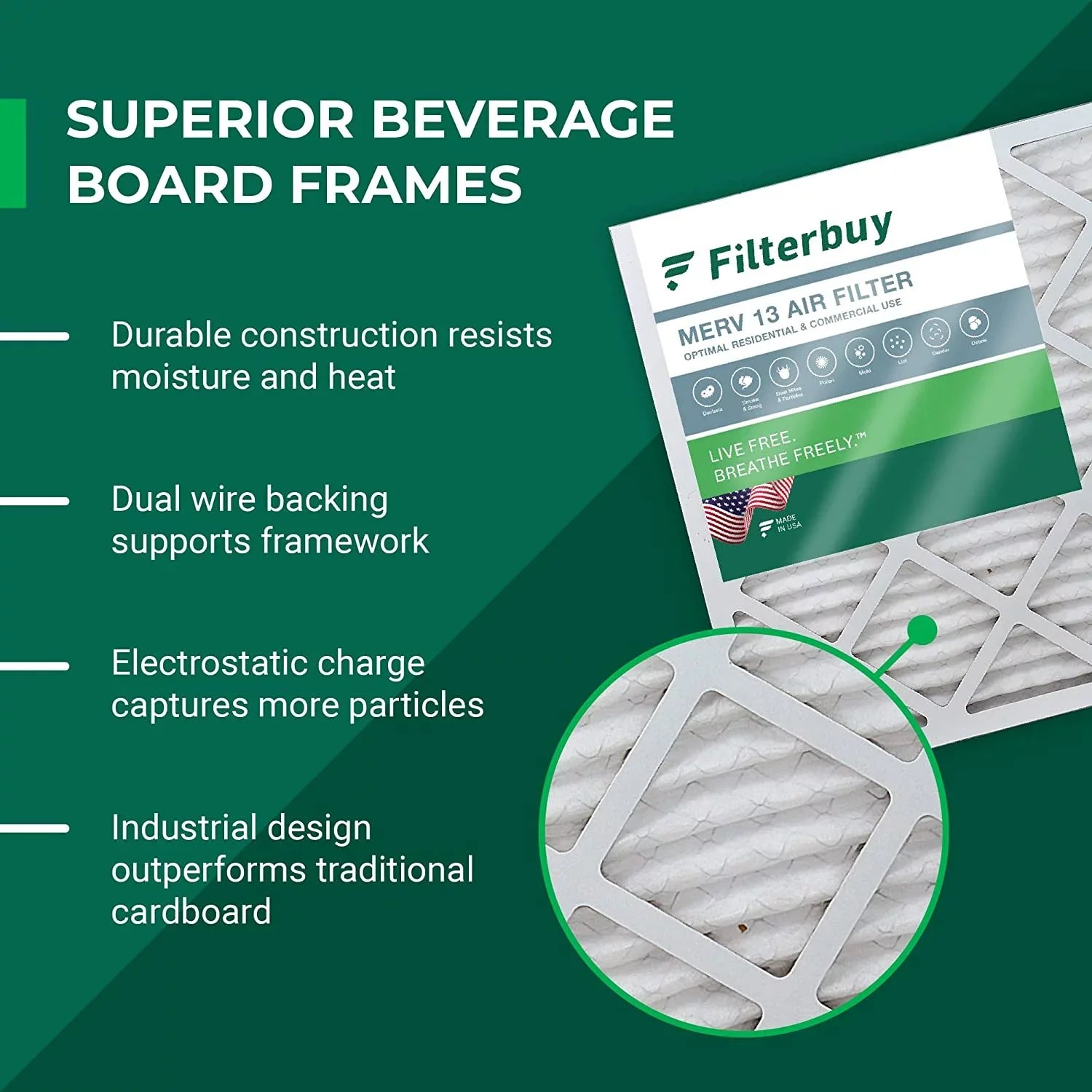 MERV Filters Pleated Furnace AC Trion 13 Filterbuy Bear for (2-Pack) HVAC 16x25x5 255649-105 Air Air