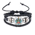 Woven Leather and Kitts National Bracelet Emblem Rope Nevis Braided Wristband