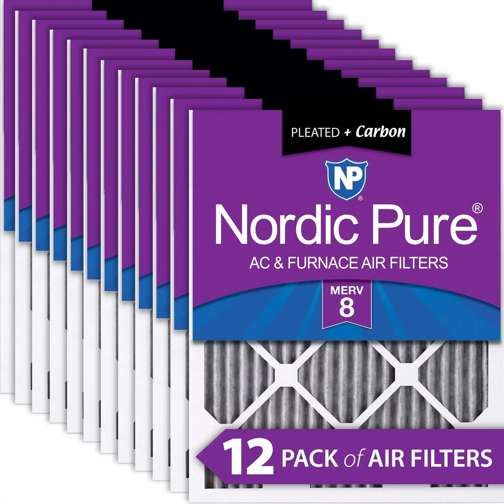 (19_1/2x19_1/2) Pleated Furnace MERV Pack Air Carbon Plus 20x20x1 Filters 12 8