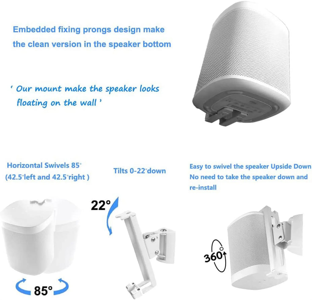 Mounts SL and Both Bracket Tilt,Compatible (Swivel Wall Speaker ONE/SONOS and ONE SONOS for 1 Play SONOS SONOS with